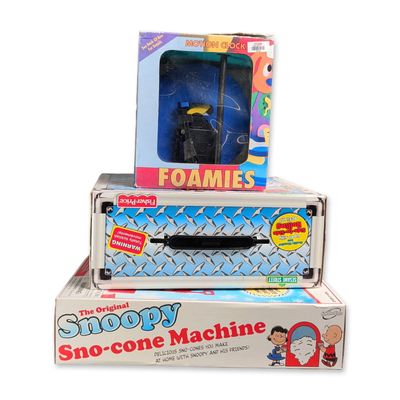 Sale Photo Thumbnail #540: 3pc Sababa Toys Snoopy Sno-Cone Machine and Fisher-Price Cookie Monster Trio