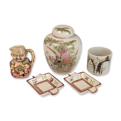 Sale Photo Thumbnail #347: 5pc Vintage Japanese Ceramics and Novelty Pottery