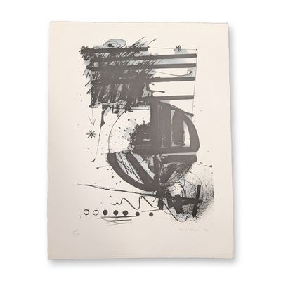 Sale Photo Thumbnail #105: Sam Middleton (American, 1927-2015) Abstract Composition Lithograph on Paper, Signed