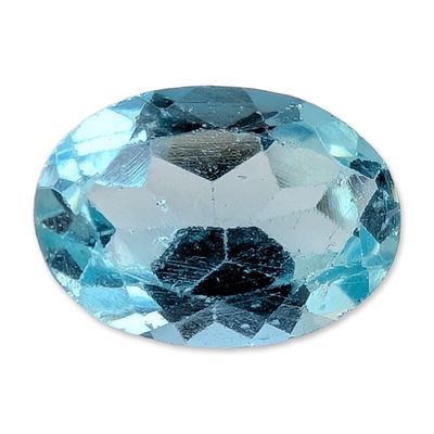 Sale Photo Thumbnail #365: Faceted Oval Cut Light Blue Stone