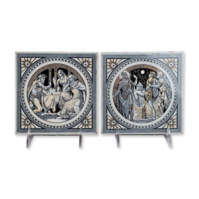 Sale Photo Thumbnail #39: Pair of Minton John Moyr Smith Shakespearean Ceramic Tiles