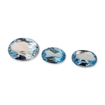 Sale Photo Thumbnail #196: 3pc Oval Cut Light Blue Topaz Gemstones
