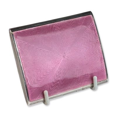 Sale Photo Thumbnail #332: FBR .925 Sterling Silver Pink Guilloche Enamel Case