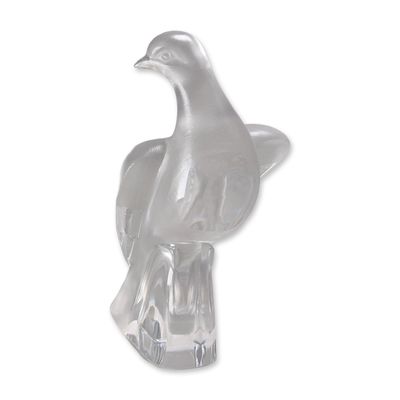 Sale Photo Thumbnail #18: Lalique France Frosted and Clear Crystal Pigeon Figurine