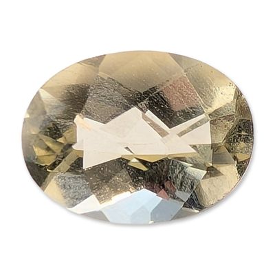 Sale Photo Thumbnail #392: Oval Faceted Pale Greenish Yellow Citrine Gemstone