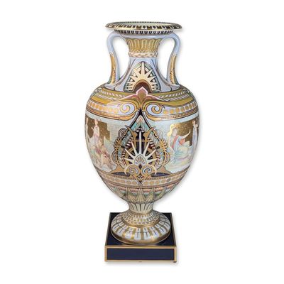 Sale Photo Thumbnail #34: Minton Bicentenary Paris Exhibition Porcelain Amphora Vase and Plinth