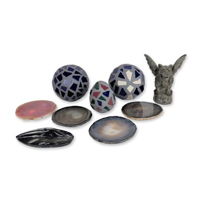 Sale Photo Thumbnail #129: 9pc Natural Stones, Fossil and Garden Decor