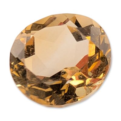 Sale Photo Thumbnail #592: Oval Faceted Light Golden-Yellow Citrine Gemstone