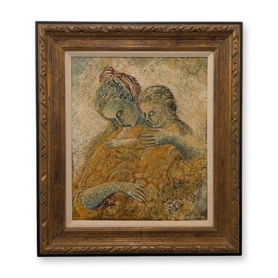 Sale Photo Thumbnail #324: Mario Casini (Italian 20th-21st Century) Oil on Board, Mother and Child, Signed