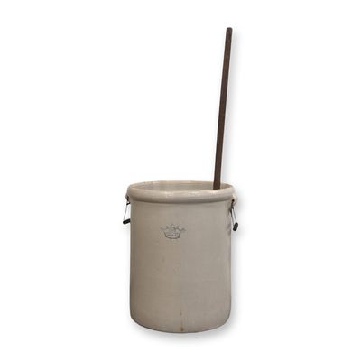 Sale Photo Thumbnail #236: American Salt Glaze Stoneware 20 Gallon Butter Churn