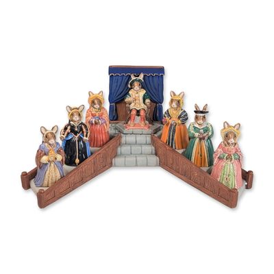 Sale Photo Thumbnail #288: 8pc Royal Doulton Tudor Collection Bunnykins Porcelain Figurine Set