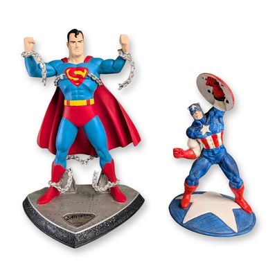 Sale Photo Thumbnail #523: 2pc Hallmark DC and Marvel Superhero Figurines