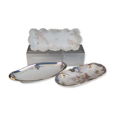 Sale Photo Thumbnail #255: 3pc Noritake and German Porcelain Relish and Celery Trays