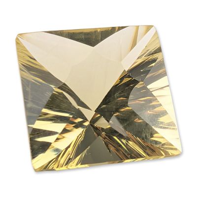 Sale Photo Thumbnail #383: Pale Yellow Square Fantasy Cut Gemstone