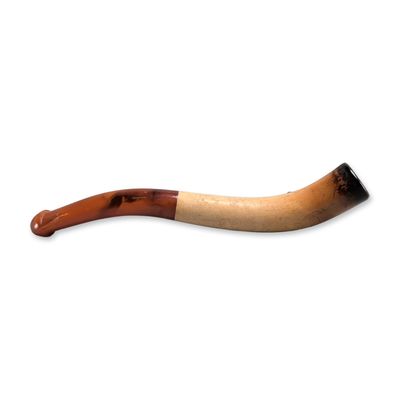 Sale Photo Thumbnail #344: Curved Meerschaum and Amber Smoking Pipe with Case