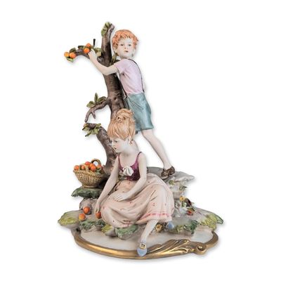 Sale Photo Thumbnail #480: Triade Italian Benacchio Porcelain Apple Harvest Figurine