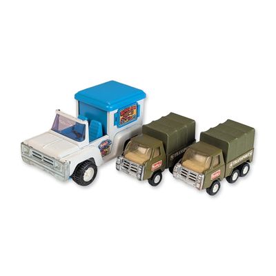 Sale Photo Thumbnail #533: 3pc Buddy L Japan Die-Cast Metal Transport Trucks