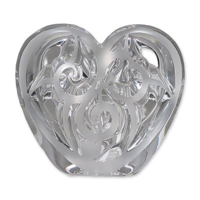 Sale Photo Thumbnail #17: Lalique Elton John Music is Love Clear Crystal Heart Sculpture