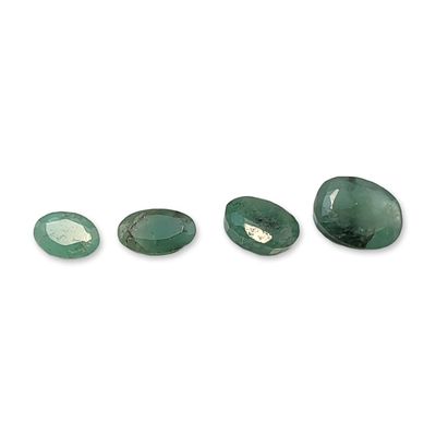 Sale Photo Thumbnail #195: 4pc Group of Oval Faceted Emeralds