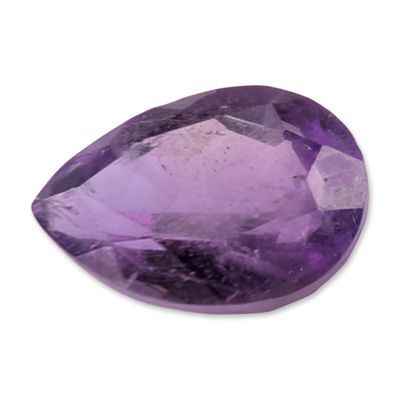 Sale Photo Thumbnail #152: Faceted Pear Cut Amethyst Gemstone