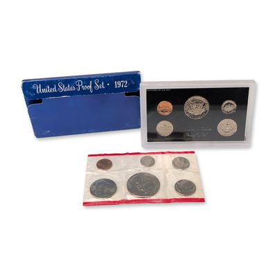 Sale Photo Thumbnail #219: 2pc US 1972-S Proof Set and 1975-D Uncirculated Mint Set