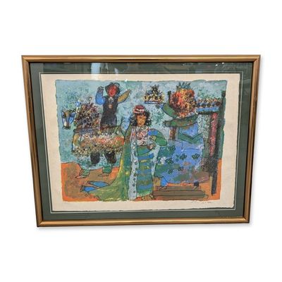 Sale Photo Thumbnail #112: Theo Tobiasse (Israeli/French, 1927-2012) Lithograph on Paper, The Coronation, Signed