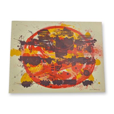 Sale Photo Thumbnail #106: Sam Middleton (American, 1927-2015) Abstract Composition Lithograph on Paper, Signed