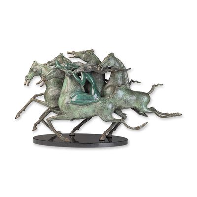 Sale Photo Thumbnail #114: Tie-Feng Jiang (Chinese b.1938), Emerald Lady the Bronze Sculpture with Base