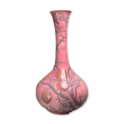 Sale Photo Thumbnail #7: Lladro Porcelain Peach and Blossom Vase