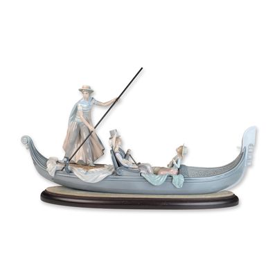 Sale Photo Thumbnail #56: Lladro Porcelain Figurine, In the Gondola 01001350 with Base