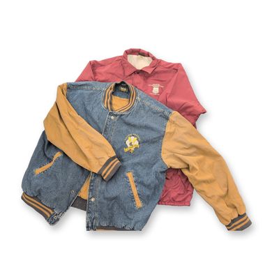 Sale Photo Thumbnail #631: 2pc Union Pacific Employee Denim Varsity and Windbreaker Jackets