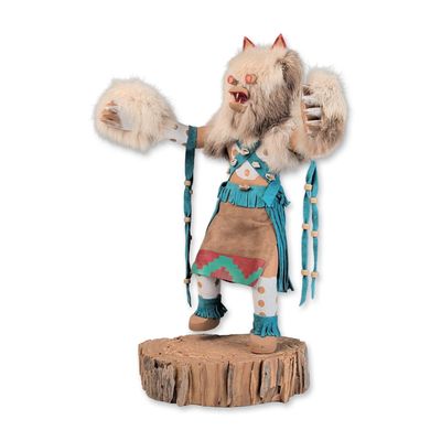 Sale Photo Thumbnail #493: R. Mariano Navajo Carved Wood Grizzly Bear Kachina Figurine