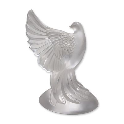 Sale Photo Thumbnail #21: Lalique France Frosted Crystal Dea Dove Figurine
