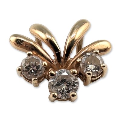 Sale Photo Thumbnail #352: 14K Yellow Gold Three Stone Diamond Pendant