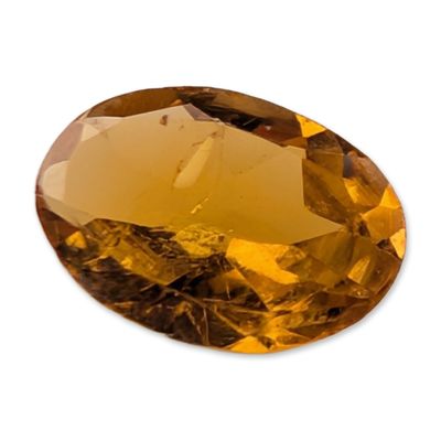 Sale Photo Thumbnail #594: Faceted Oval Golden Yellow Citrine Gemstone