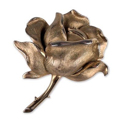 Sale Photo Thumbnail #566: Trifari Gold-Plated Rose Brooch