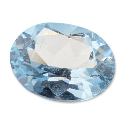 Sale Photo Thumbnail #410: Oval Mixed Cut Pale Blue Topaz Gemstone