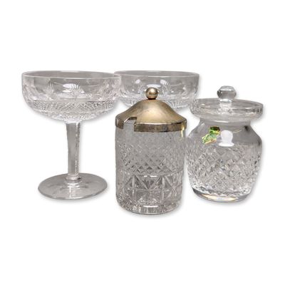 Sale Photo Thumbnail #233: 4pc of Cut Crystal and Glass Tableware Items Including Waterford