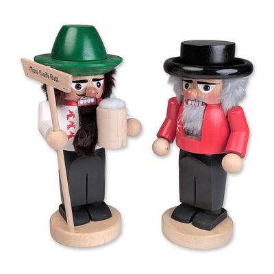 Sale Photo Thumbnail #256: 2pc Steinbach Pair of Bavarian Oktoberfest Wood Nutcracker Figurines