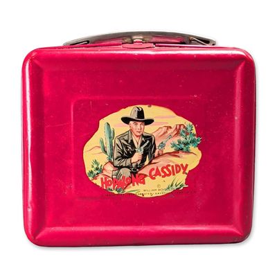 Sale Photo Thumbnail #399: Aladdin Industries Hopalong Cassidy Red Metal Lunch Box