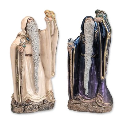 Sale Photo Thumbnail #72: Pair of Windstone Editions Wizard with Dragon Apprentice Figurines