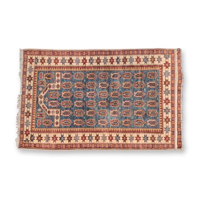 Sale Photo Thumbnail #5: Hand Knotted Wool Prayer Rug With Boteh Design