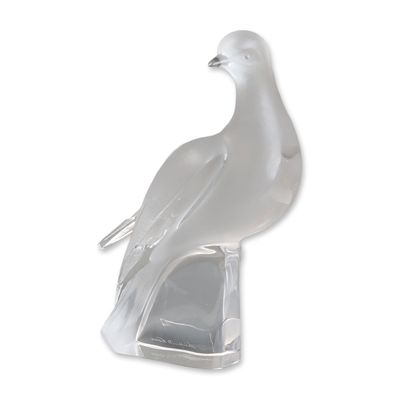 Sale Photo Thumbnail #19: Lalique France Frosted Crystal Colombe Clita Dove Figurine