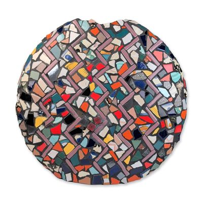Sale Photo Thumbnail #115: Contemporary Large Mosaic Tile Disc Sculpture 1992, Artist Signed