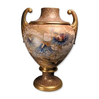 Sale Photo Thumbnail #36: Royal Worcester Hand Painted Porcelain Pedestal Urn
