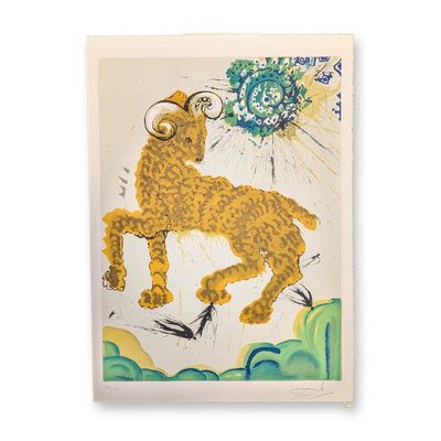 Sale Photo Thumbnail #104: Salvador Dali (Spanish, 1904-1989) Lithograph on Paper, Aries Signs of the Zodiac, Signed