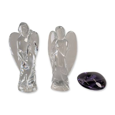 Sale Photo Thumbnail #230: 3pc Baccarat Crystal Angels and Heart