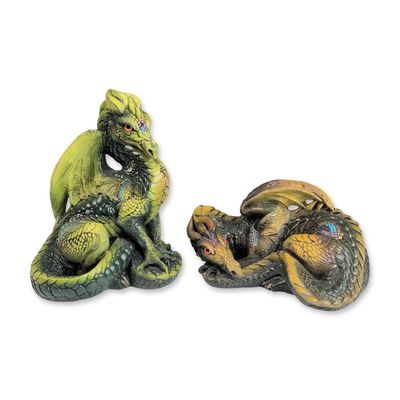Sale Photo Thumbnail #70: 2pc Windstone Editions Melody Pena Resin Dragon Figurine Pair