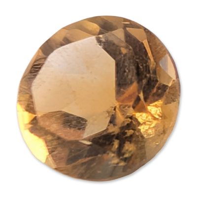 Sale Photo Thumbnail #597: Round Faceted Golden Yellow Citrine Gemstone