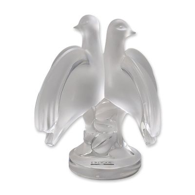 Sale Photo Thumbnail #20: Lalique Ariane Frosted Crystal Doves Figurine